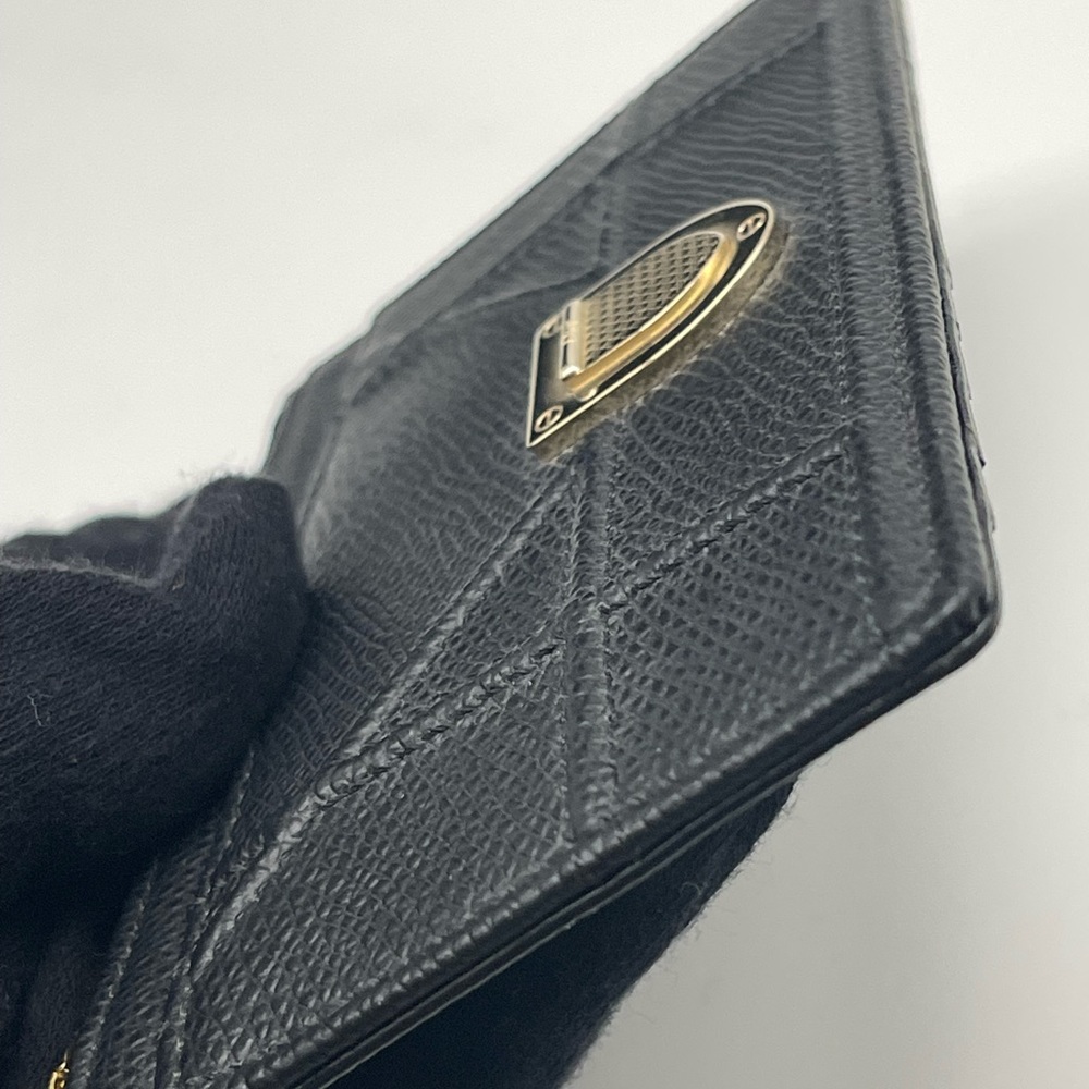 DIORAMA CHRISTIAN DIOR Medium Card HOLDER Slim Wallet Unisex Black Leather New - Picture 7 of 10